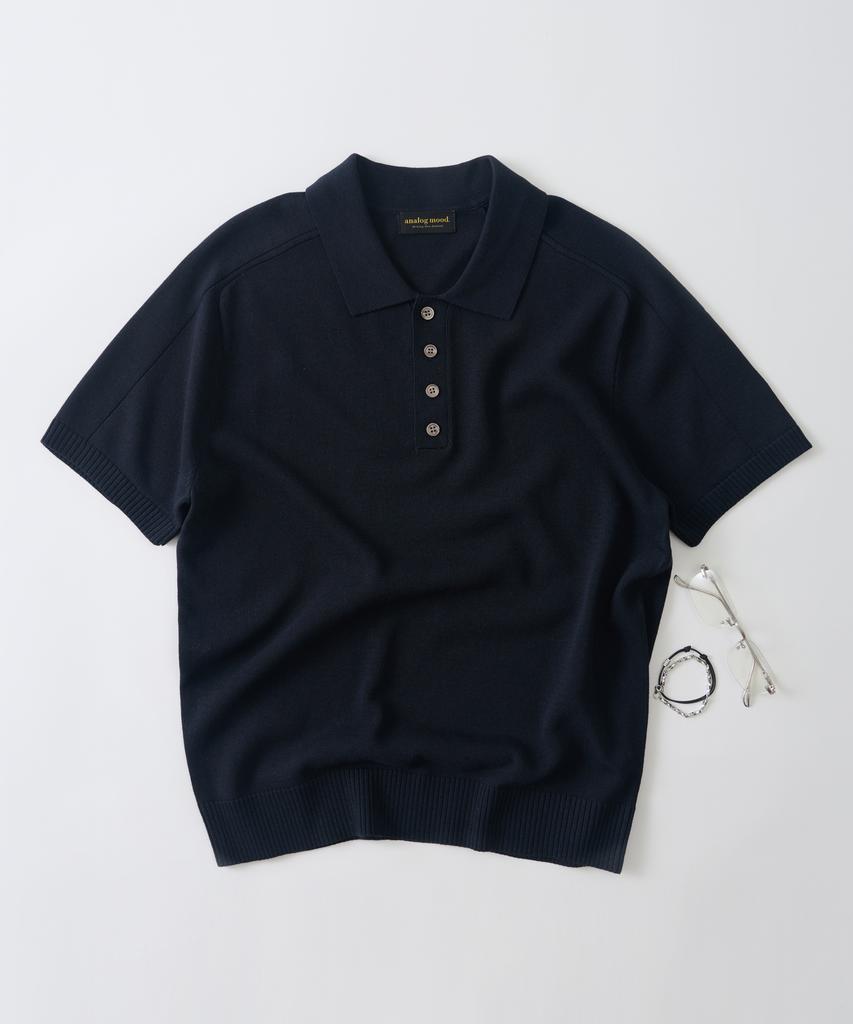 ANALOG MOOD Sepia Drop Short Sleeve Knit (Navy)