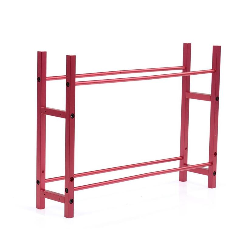 10x7.48x2.4in Aluminum Alloy Metal Wheel Rack Kit Model Car Rack for Car Toy Collectors for SCX10 TRX4