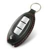Nissan Compatible Smart Key Case for Fairlady and March Black Leather with Red [Kecha-ya] X-Trail, Note, Juke, Kicks, GTR, Fuga, Z, Elgrand, Skyline,