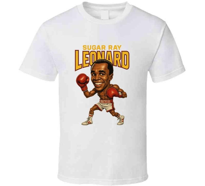Sugar Ray Leonard Retro Caricature Boxing Unisex T-shirt