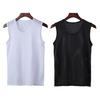 Men Sport Vest O Neck Out Good Size Breathability Plus Hollow Solid Color Sleeveless Sweat Absorption Quick Dry