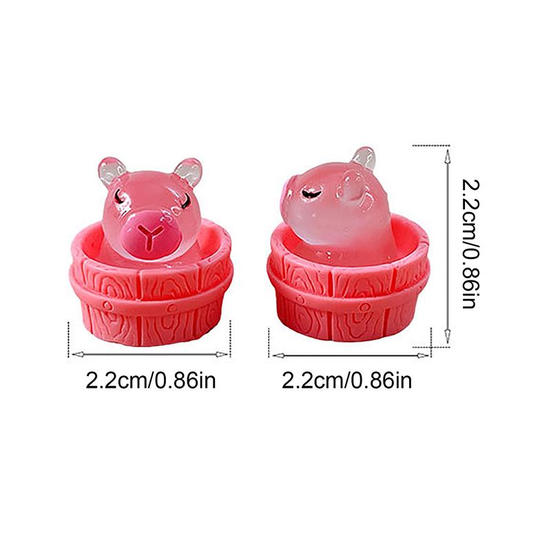 2 шт. Мини светящиеся в темноте милые капибары смоляные украшения микро животное брелок кулон DIY изготовление ювелирных изделий ландшафтный домашний декор