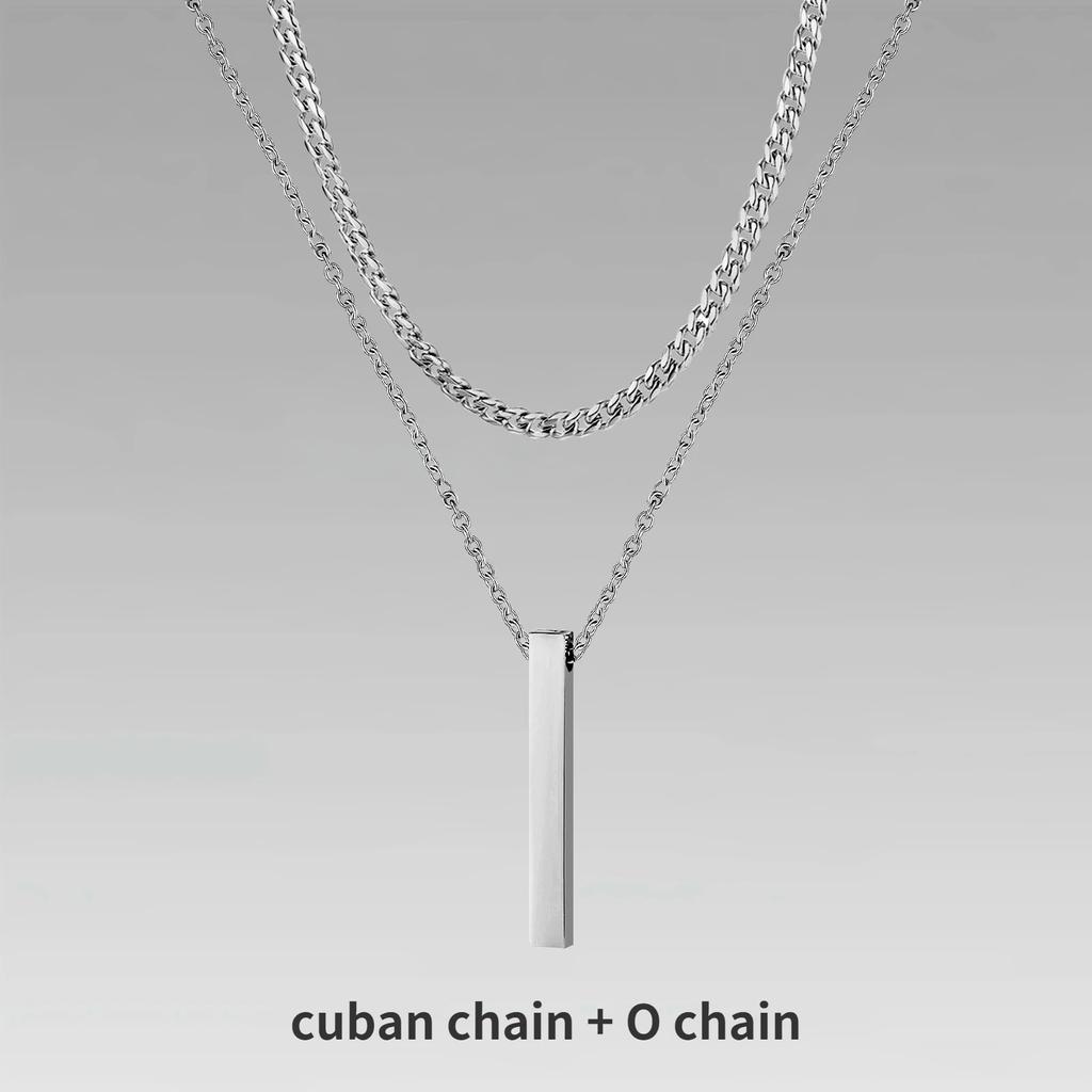 Мужские ожерелья с вертикальными полосками Vnox 3D, многослойная геометрическая подвеска из нержавеющей стали, кубинская цепочка из многослойной пшеничной веревки, ошейник для мальчика