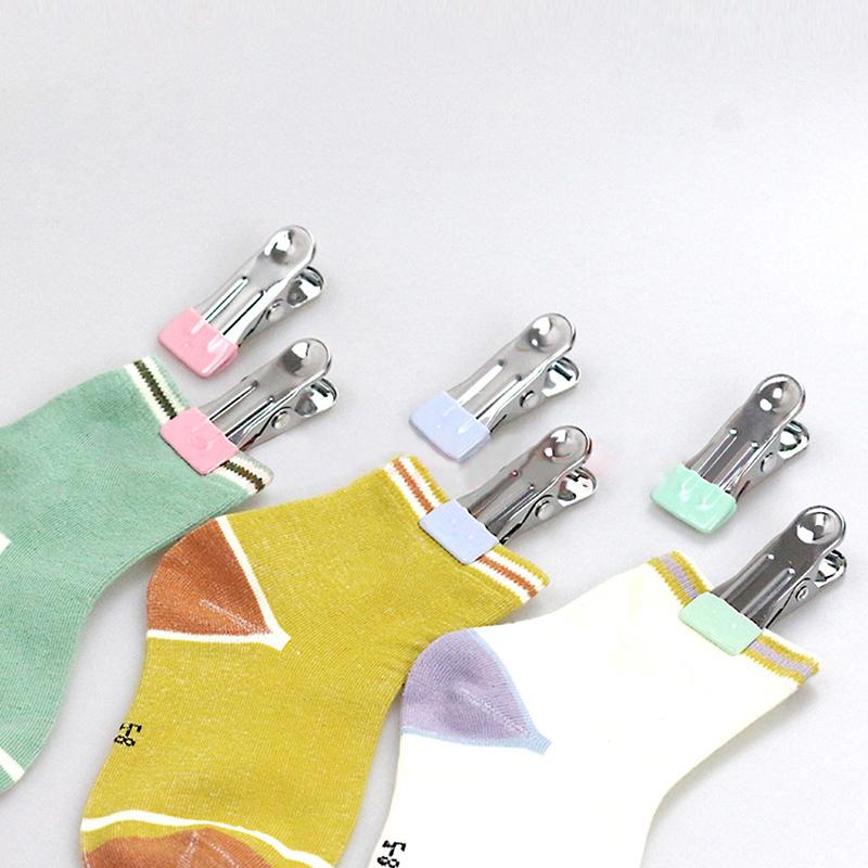10Pcs Stainless Steel Clothes Peg Household Multipurpose Sealing Clips Windproof Non Slip No Trace Fixed Clamp Airing Clothespin