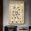 Kitchen Funny Canvas Retro Poster and Prints Decoration Wall Pictures Witches Magic Knowledge Art Painting Home Decor