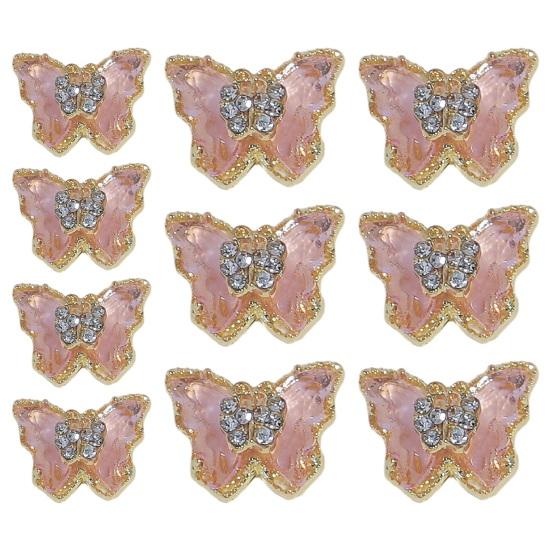 10 шт., ювелирные изделия для ногтей с бабочками, двухслойные сверкающие стразы, привлекательные украшения для дизайна ногтей, женские аксессуары