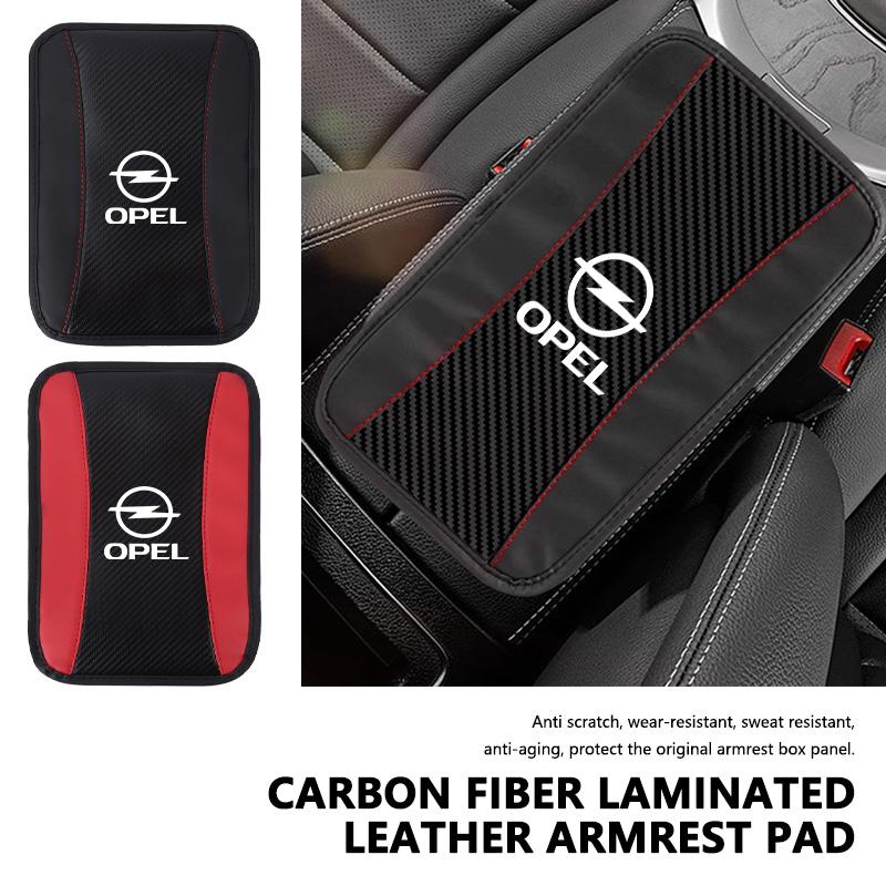 For Opel Car Armrest Pad Carbon Fiber Leather Car Center Console Cover ADAM ASTRA J K CORSA E INSIGNIA MOKKA VIVA Meriva HV8