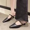 2024 Summer Fashion New Pointed Toe Casual Solid Color Banquet Sexy Elegant Low Heel Women's Sandals Comfortable High Heels