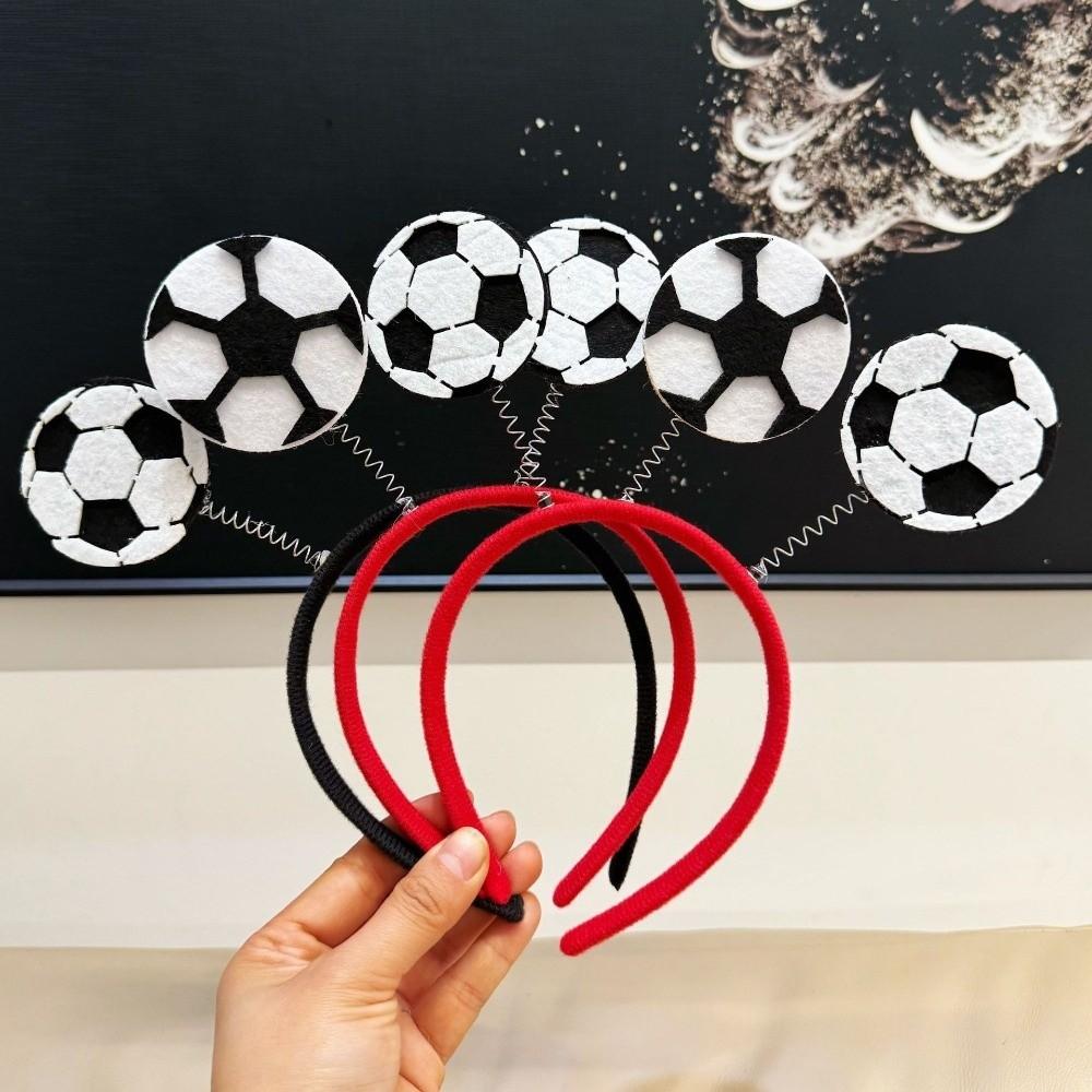 Soft Felt Football Hair Hoop Tinsel Fringe Soccer Party Headband Soccer Fan Dress Up Sports Party