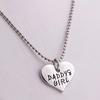 Daddy and Girl Love Heart Letters Pendant Necklace Keyring Set Key Chain Jewelry