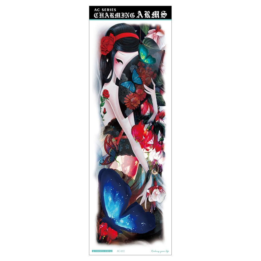 Waterproof Full Arm Tattoo Sticker - Trendy Floral Design