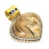 Natural Crazy Lace Agate TwoTone 925 Solid Sterling Silver Gift Pendant 1" T9Y85