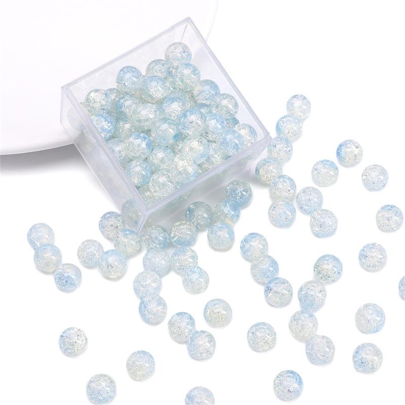 10 мм стеклянные бусины-попки Halo Inside Broken Round Бусины из глазури Ретро-бисер ручной работы Diy Ice Crack Jewelry Бусины-попки для изготовления ювелирных изделий