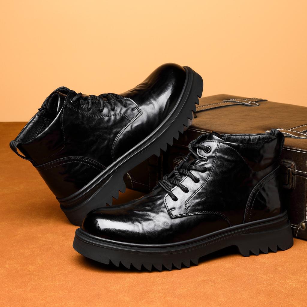 2025 бархатные ботинки Мартина зимние мужские высококлассные высокие мужские ботинки тренд универсальные холодостойкие мужские ботинки износостойкие