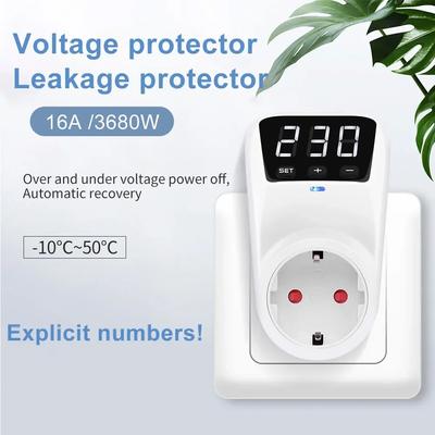 AC120V/230V 16A Регулируемая задержка напряжения Защитная розетка Автоматическая защита от перенапряжения Защитная розетка