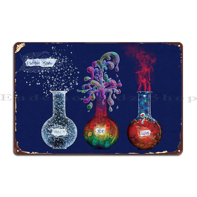 Science Of Love Health And Joy Metal Plaque Cinema Print Wall Cave Bar Bar Tin Sign Poster