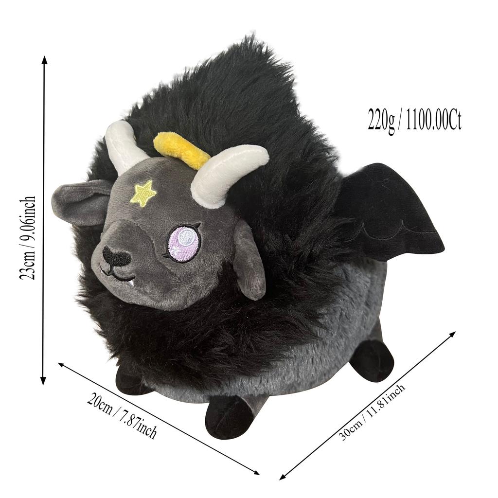 25cm Kawaii Myth Sheep Cartoon Stuffed Sheep Pillow Wings Decorative Stuffed Baphomet Animal Toy