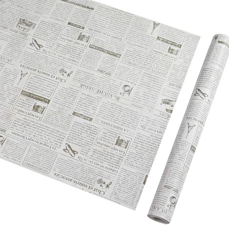 Самоклеящиеся обои «Старая газета» 10 м*45 см для столешниц, шкафов, декора стен, мебели, контактная ПВХ-пленка для мебели
