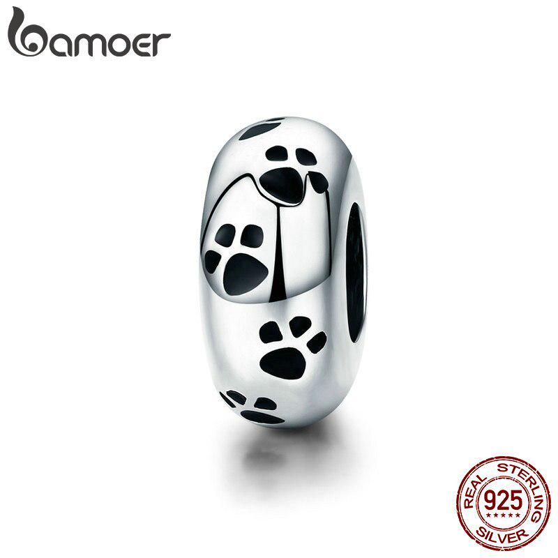 BAMOER 925 Sterling Silver A Dog 's Story Poodle Puppy French Bulldog Beads Charm Fit Bracelet