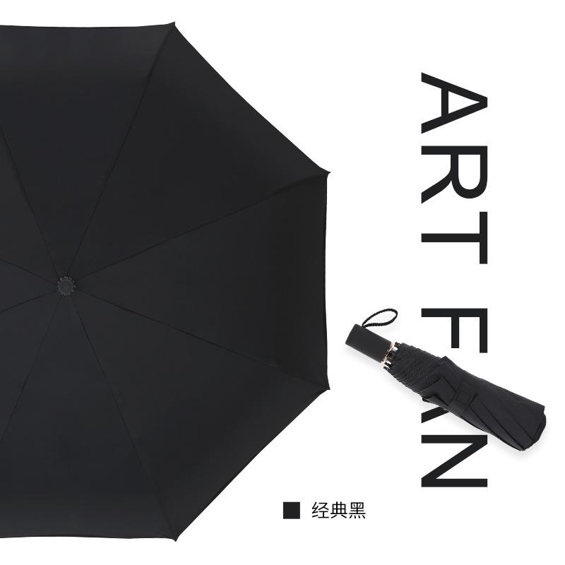 Three-fold eight-bone folding umbrella literary and creative vinyl sunscreen parasol windproof reinforced advertising umbrella sun umbrella