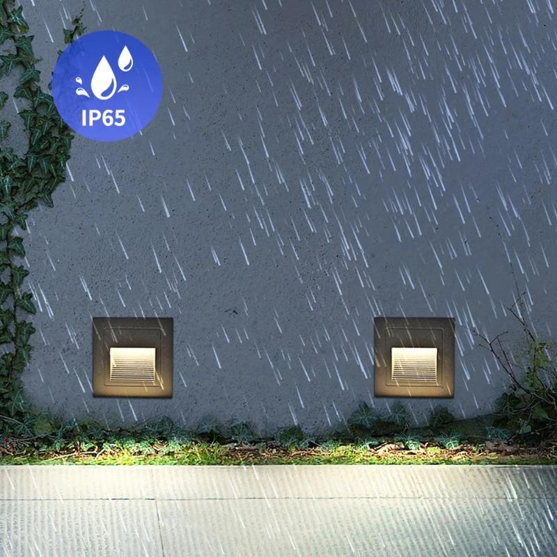 Indoor Outdoor Waterproof 3W LED Footlight Aluminum Home Lighting Step Stair Lights Recessed Corner Wall Lamps Garden Light