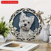 2d Flat 20*20cm Round Wooden Sign, Office Window Gifts, West Highland White Terrier Theme Decoration, for Home, Kitchen, Garden, Bedroom, Bar Decor.