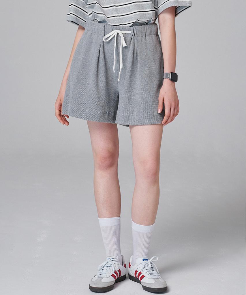MALOUPE 2206 Waffle Elastic Waist Pants (Gray)