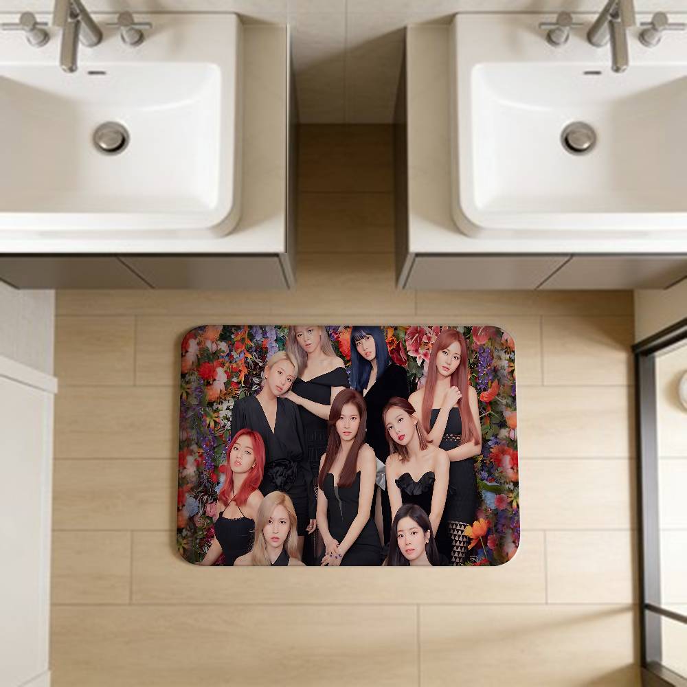 T-Twice Kpop Floor Mat Cheaper Anti-slip Modern Living Room Balcony Printed Bedside Mats