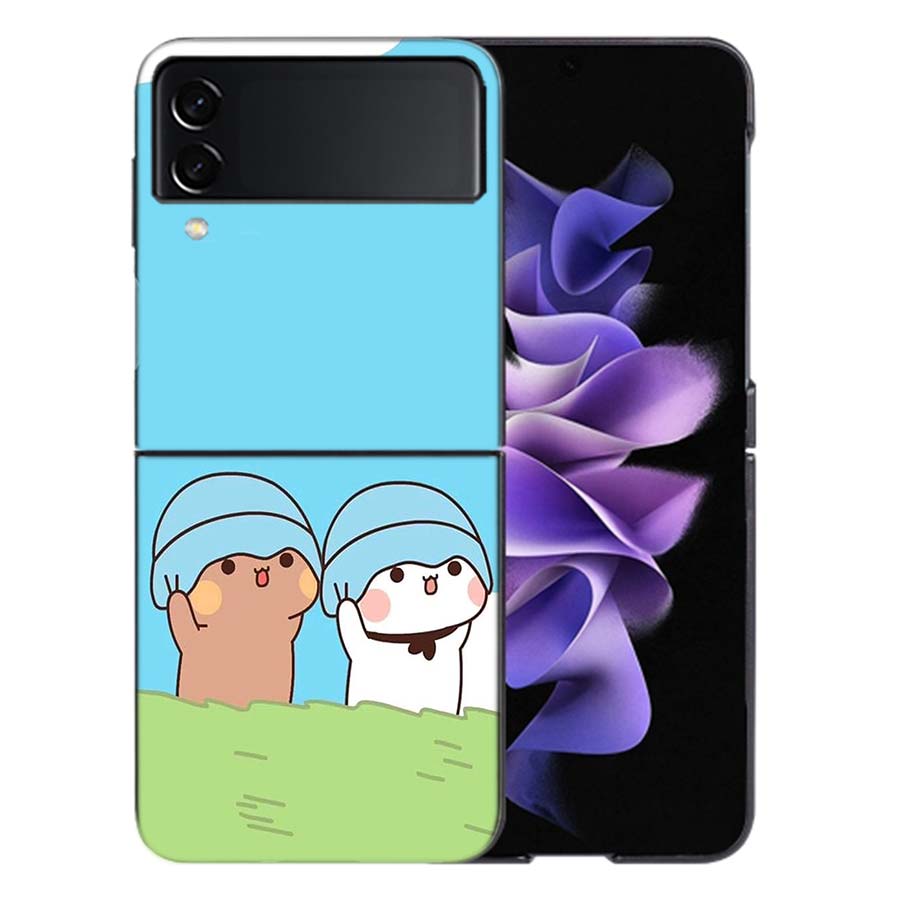 Милый Чехол BuBu DuDu для Samsung Z Flip7 6 Galaxy Чехол Ударопрочный Z Flip5 Z Flip3 4 5G Жесткая Крышка Телефон TPU PC Жесткий Funda