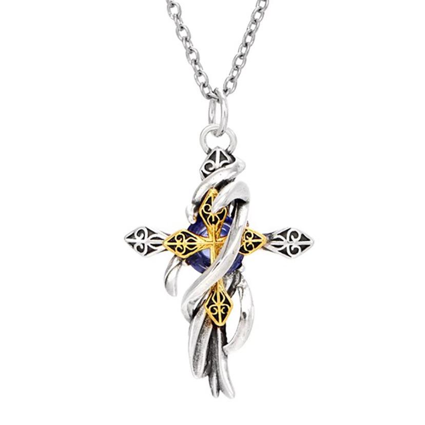 Twisted Cross Pendant Necklace Retro Gothic Chain Necklace Fashion Jewelry for Men Women