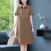 Платье женское летнее А-силуэт для похудения повседневное прямое платье-рубашка юбка для мамы