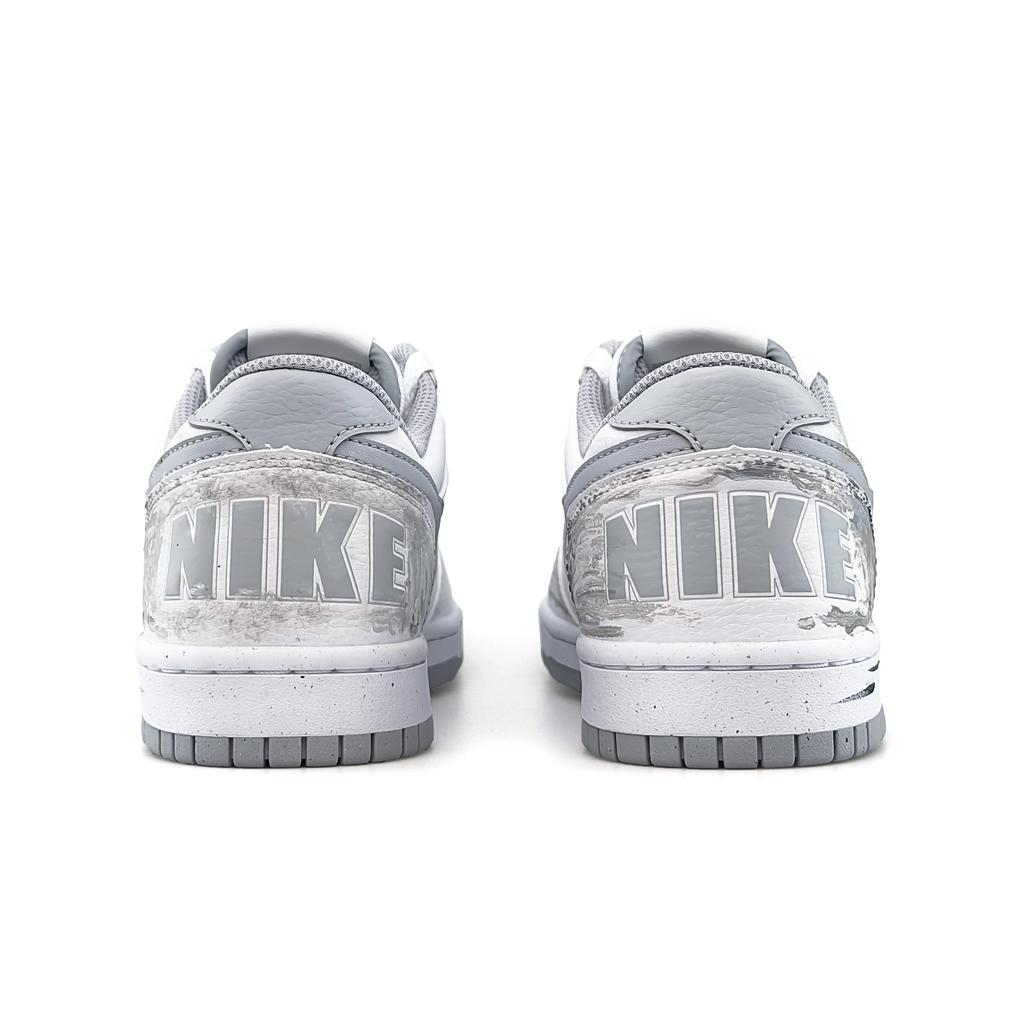 Nike Big Ink Wash Gold Silver, Special Shopping Bag Low top Skateboard Shoes Men's White Gray Silver 355152-106(Team1821-BOX)