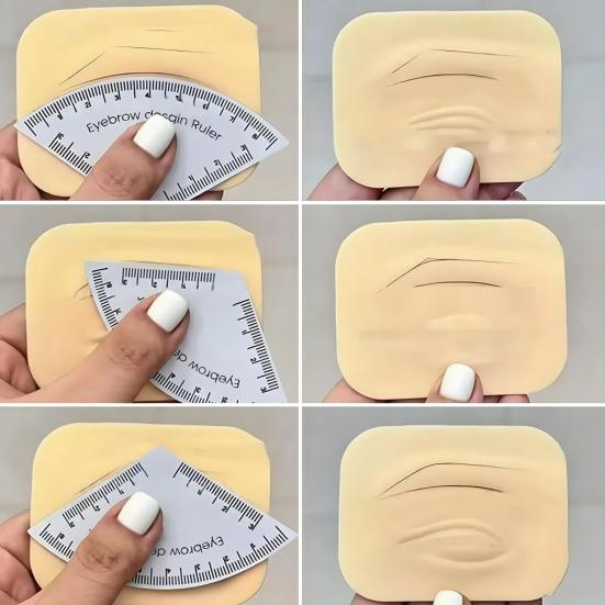 Reusable Eyebrow Shaping Ruler Adjustable Makeup Drawing Guide Eyebrow Design Ruler Portable Makeup Tool for Beginners Pros