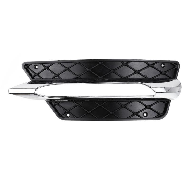 L/R Для Mercedes For Benz C-Class W204 2012-2014 Передний бампер Решетка ДХО Накладка Серебристое покрытие Кожухи фар Декор
