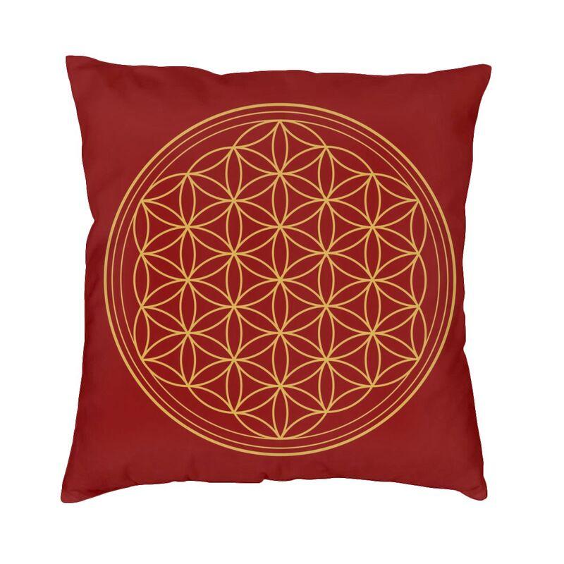 Sacred Geometry Flower Of Life Throw Pillow Case 45*45cm for Living Room Sofa Geometric Mandala Cushion Cover Velvet Pillowcase