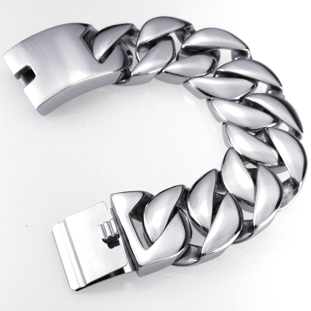 Ширина 32 мм, массивный браслет в стиле хип-хоп из нержавеющей стали 316L, стального цвета, с дизайнерскими шармами