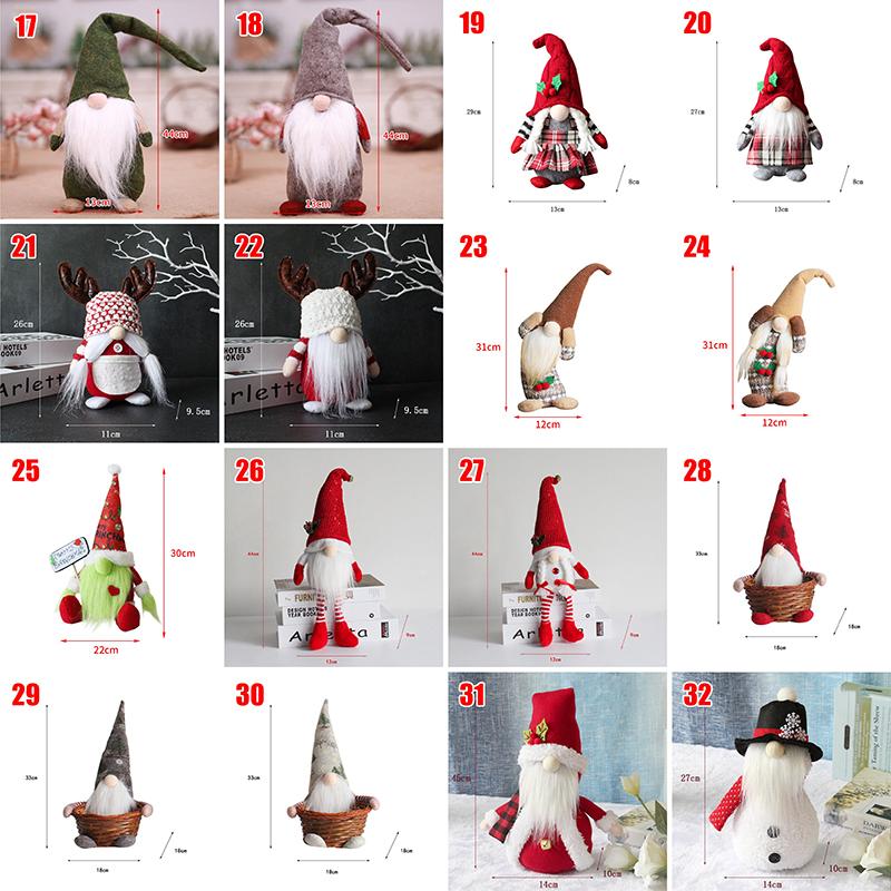 34 Styles Knitted Fabric Swedish Tomte Dwarf Rudolph Gnomes Dwarf Santa Claus Faceless Plush Doll