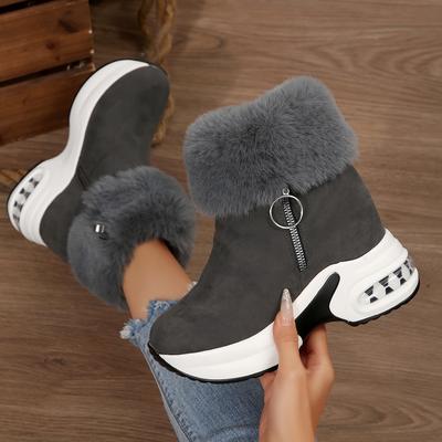 2025 Женские Зимние Снежные Ботинки Удобные Ретро Ботинки на Молнии Женские Ретро Нескользящие Уличные Ботильоны Zapatos De Mujer