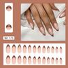 Накладные ногти, накладные ногти, леопардовый принт, французские накладные ногти, простые съемные ногти, миндалевидные ногти, 24 шт.