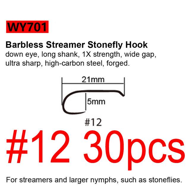 Черные никелевые крючки для завязывания мушек Bimoo, 30 шт./упак., крючки для завязывания мушек Nymph Stonefly Emerger Streamer Caddis, сухие крючки для мушки, крючки для ловли форели