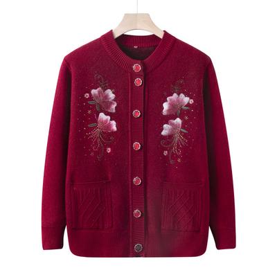 Бабушка добавляет пушистую одежду, толстые пальто для людей среднего и пожилого возраста на осень и зиму, свитер-кардиган и теплое пальто для матери.