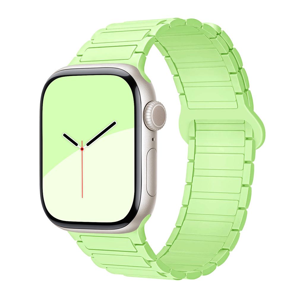 Совместимый силиконовый ремешок с магнитной застежкой для Apple Watch Серии 1-11, Ultra 3, SE 3, стиль «Три звена»