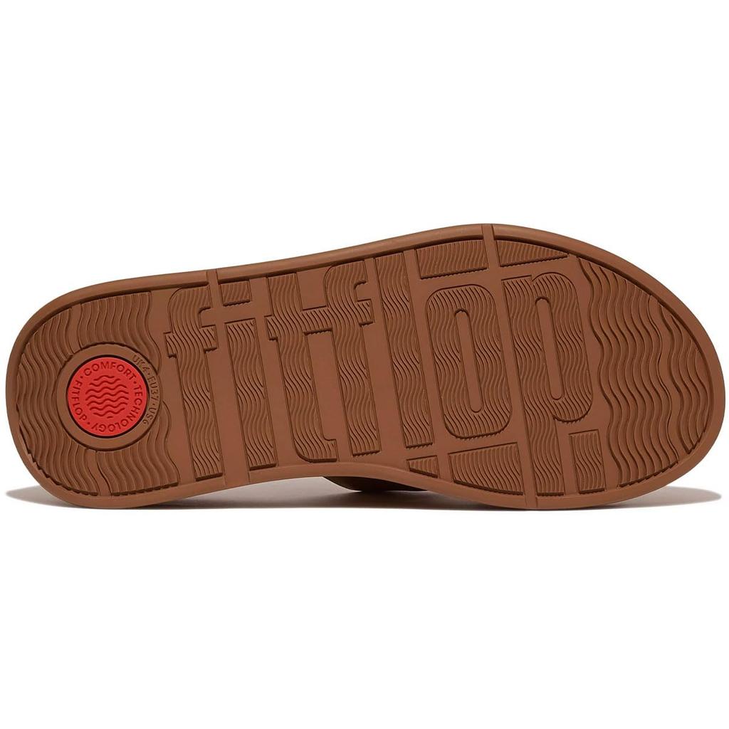 Сандалии КОЖАНЫЕ ШЛЕПАНЦЫ НА ПЛАТНОЙ ФОРМЕ Light Tan см [Fit Flop] F-MODE RAW-EDGE H-BAR женские 22.0