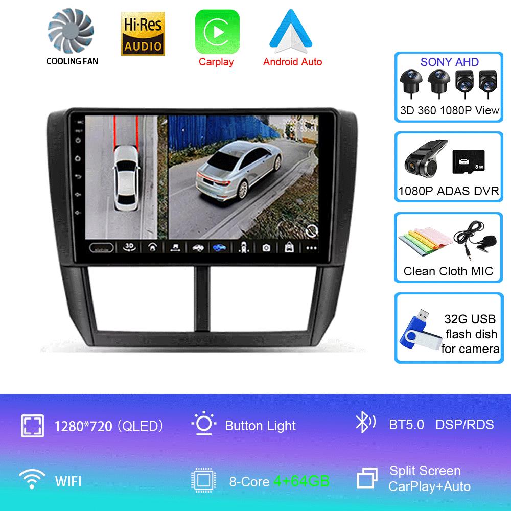 Car Radio Android 14 Multimedia Player For Subaru Forester 3 SH WRX 2007-2013 For Subaru Impreza GH GE 2Din 2 Din Head Unit DSP