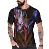 Модная мужская футболка с 3D принтом тигра, повседневная футболка большого размера с круглым вырезом и коротким рукавом, летние уличные топы в стиле хип-хоп с животными, футболки