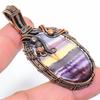 Fluorite Handmade Copper Wire Wrap Jewelry Pendant 2.64" E9n17