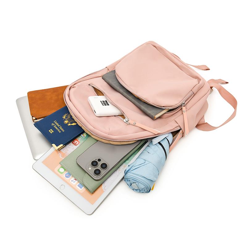 Women's Backpack Solid Color Student Schoolbag Travel Bag Commuter Large Capacity Backpack