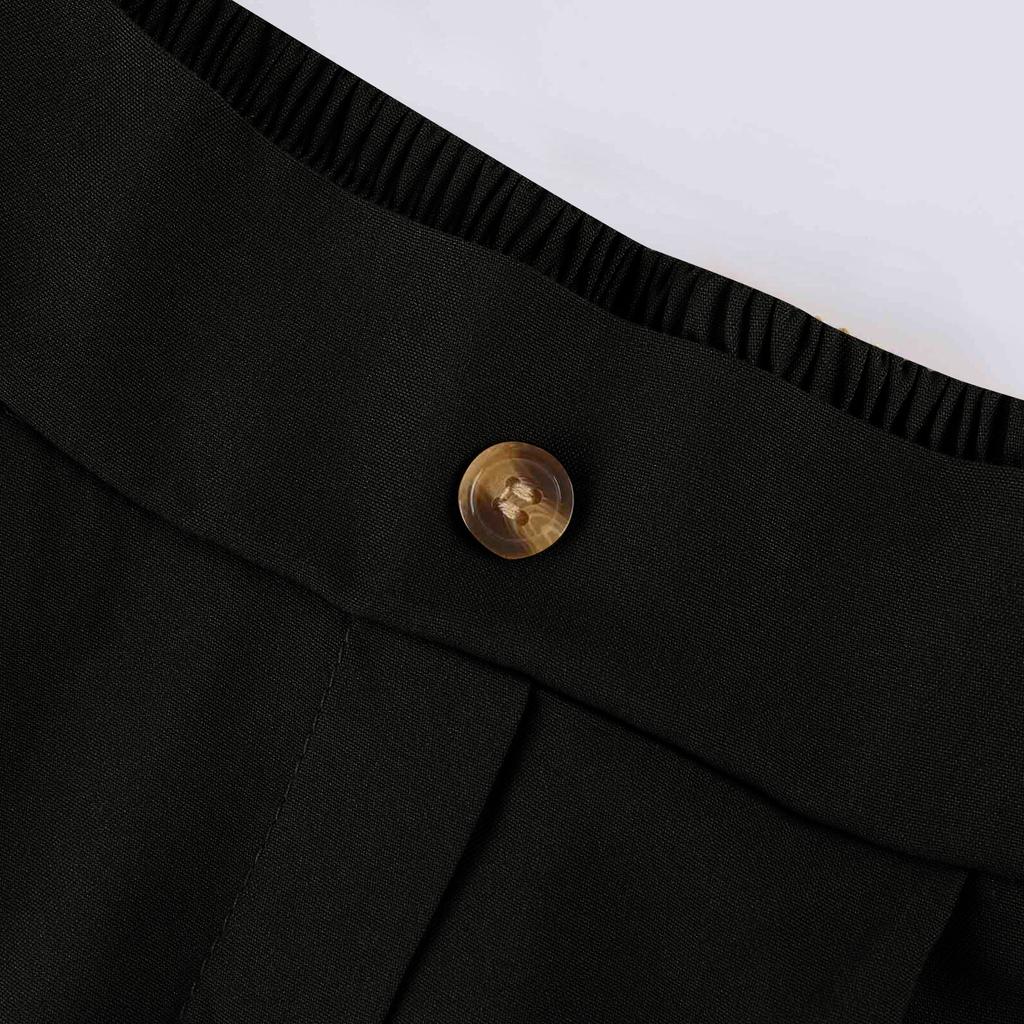 Women's Casual Loose Casual Pocket A-line High Waisted Mid Length Skirt With Pocket