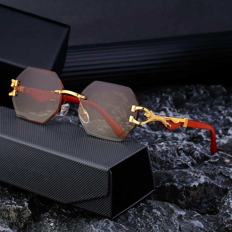 Винтажные очки с имитацией древесины и леопардовым принтом, солнцезащитные очки на ножках, мужские солнцезащитные очки для вождения с отделкой в форме коробки, мужские солнцезащитные очки