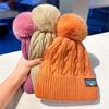 Keep Warm Knitted Cap Thickened Pompoms Hat Fashion Winter Hat  Women